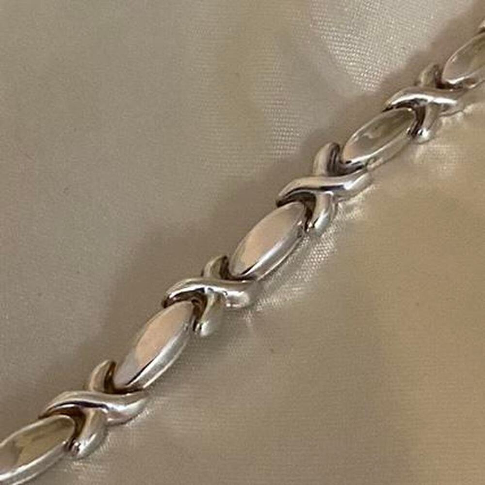 Vintage Italian Sterling Silver 925 Mariner Link Bracelet Anchor Chain Italy